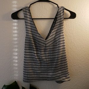Stripped cross-back cropped tank